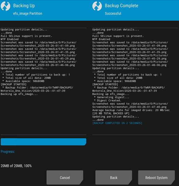 Nandroid Backup via TWRP Recovery